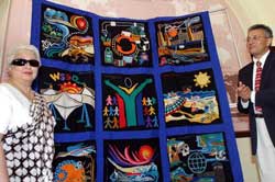 Handing over Embroidered Wall Hanging